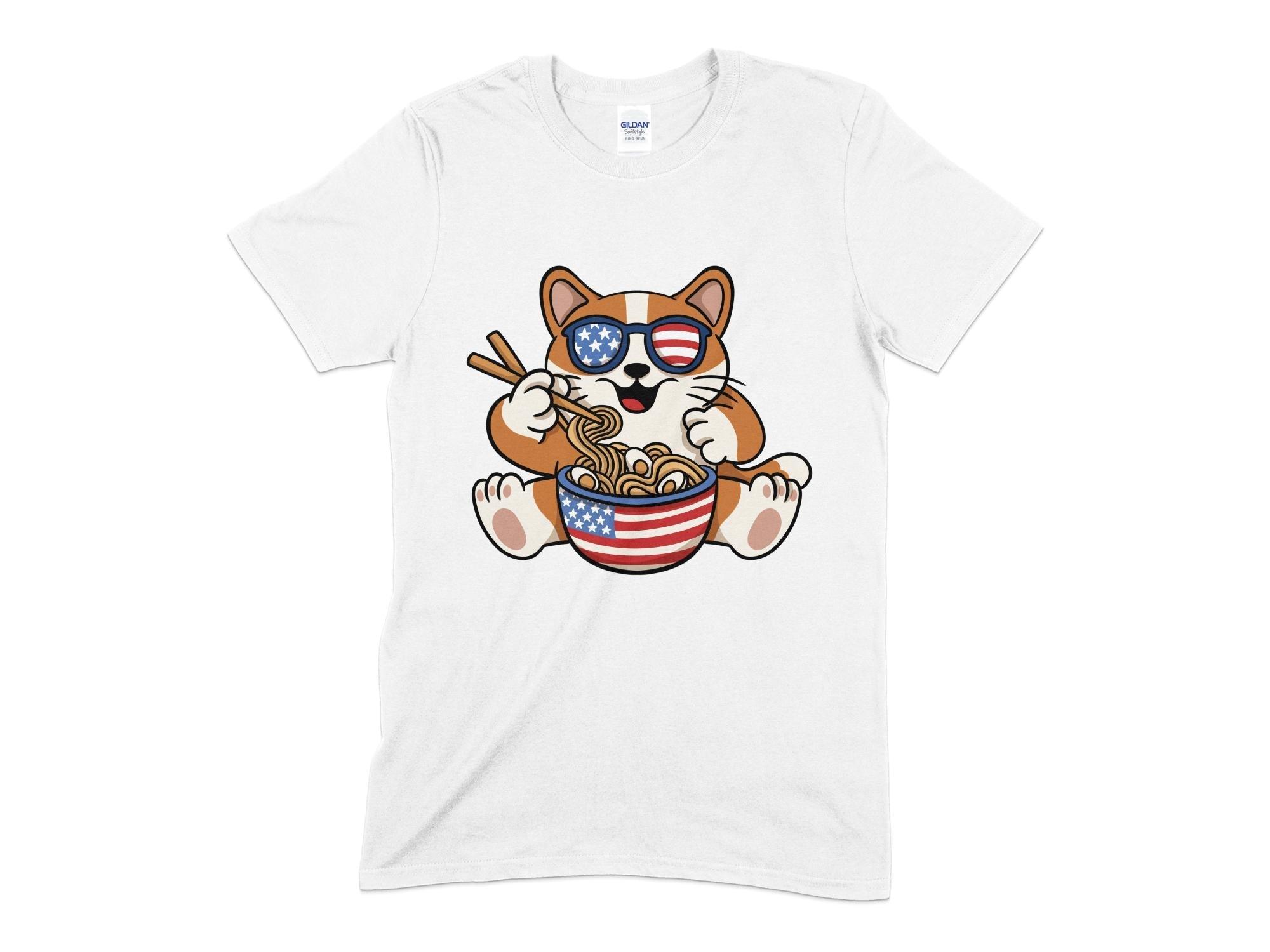 USA Cat Ramen Unisex T-Shirt-Tinted Tees