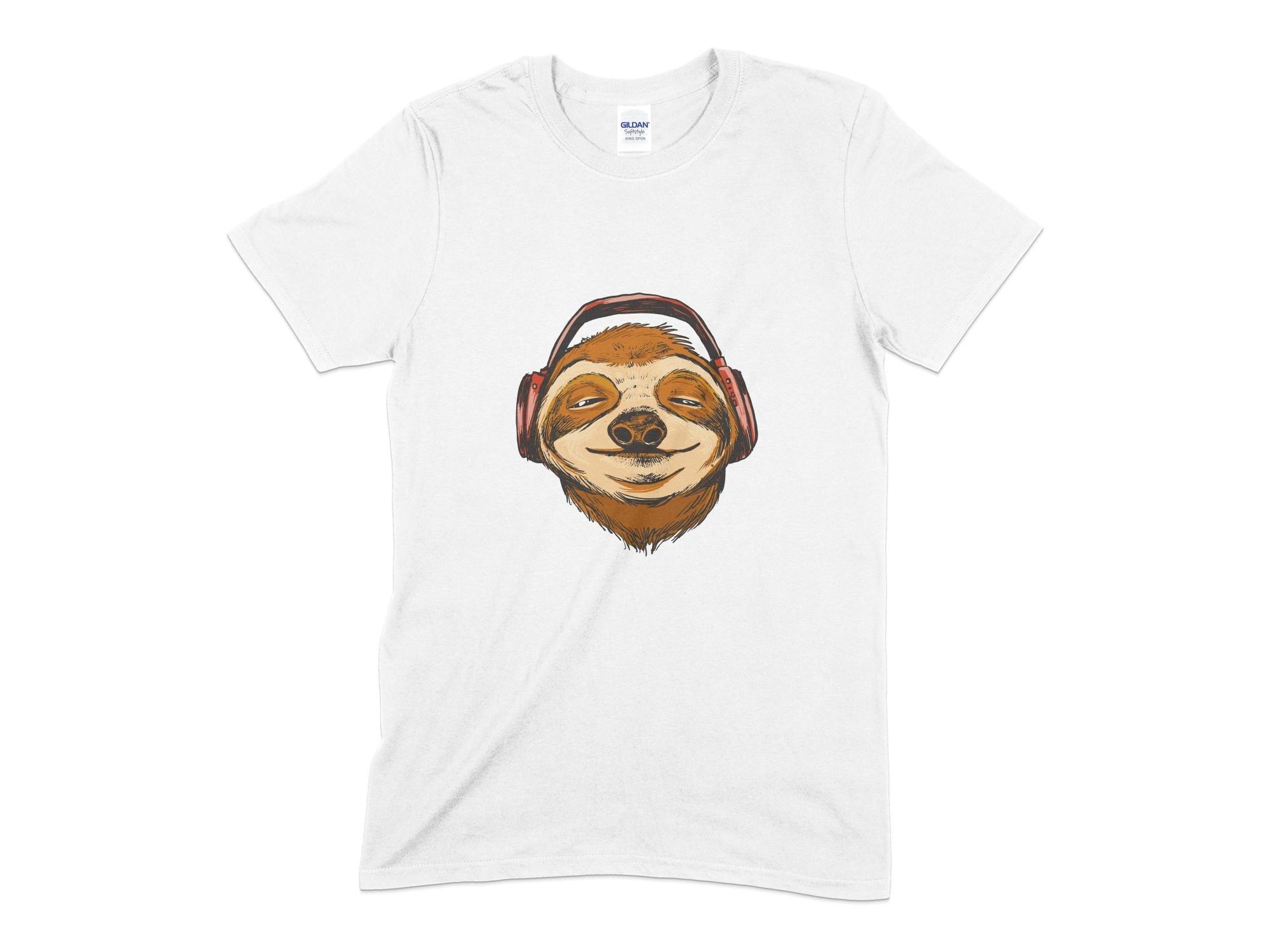 Sloth Headphones Unisex T-Shirt-Tinted Tees