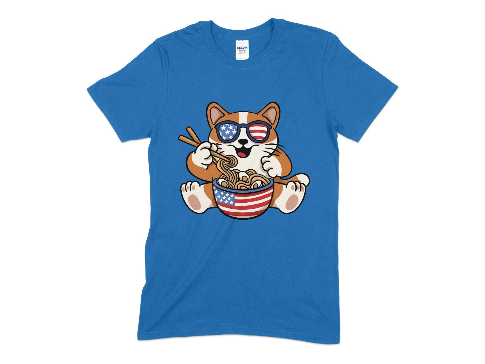 USA Cat Ramen Unisex T-Shirt-Tinted Tees