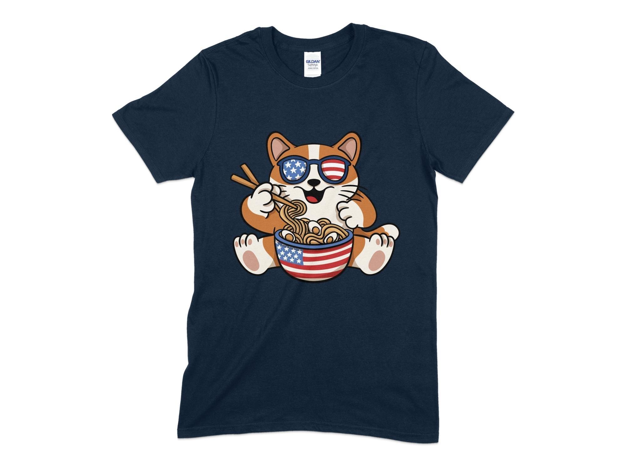 USA Cat Ramen Unisex T-Shirt-Tinted Tees