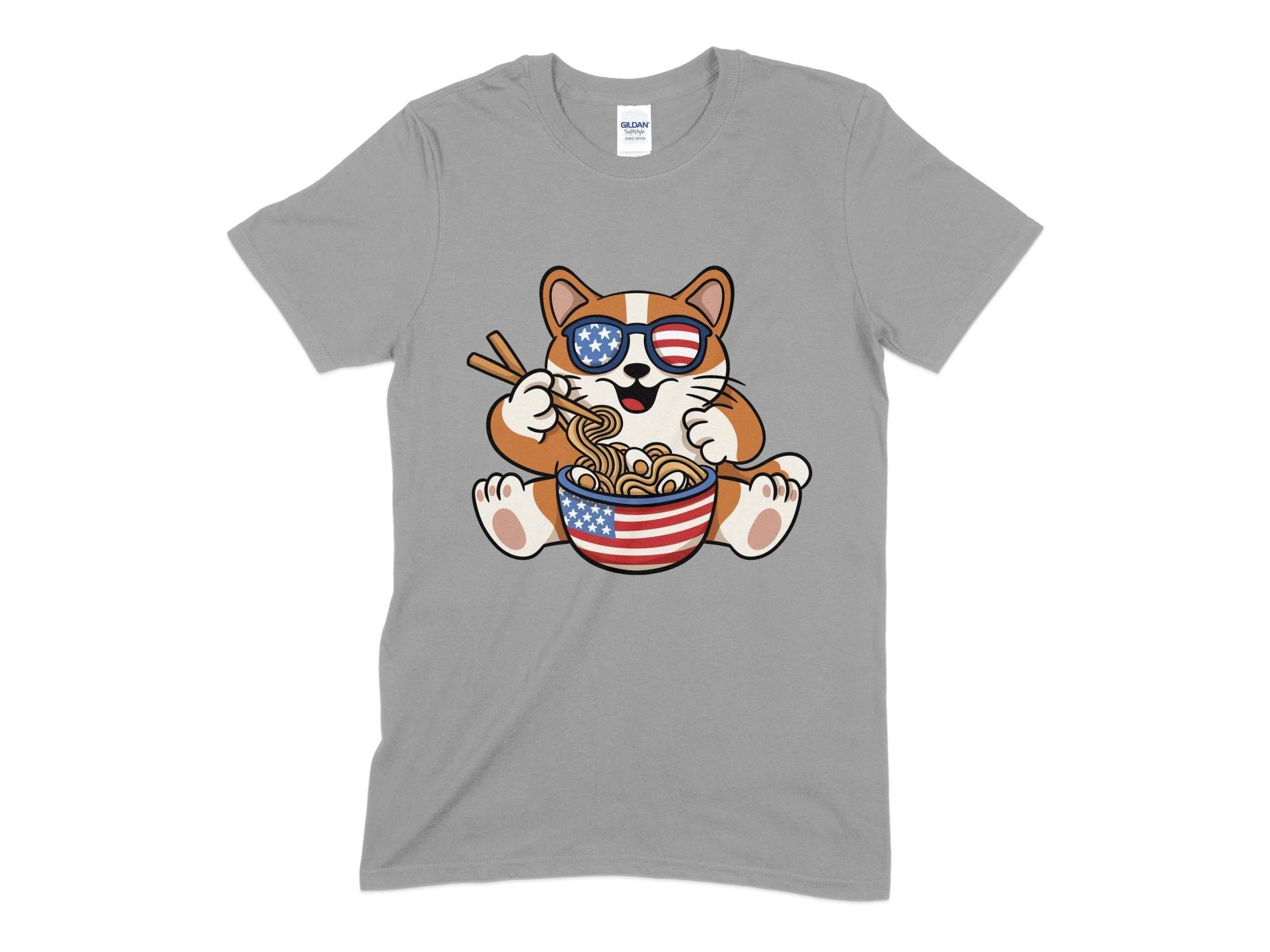 USA Cat Ramen Unisex T-Shirt-Tinted Tees