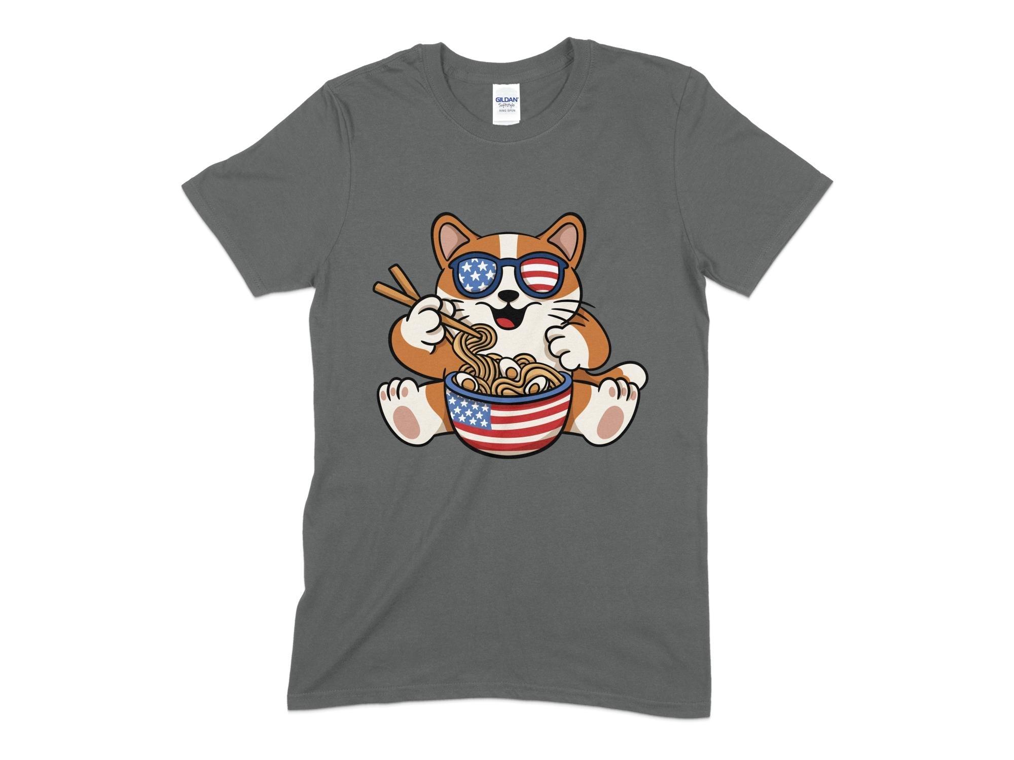 USA Cat Ramen Unisex T-Shirt-Tinted Tees