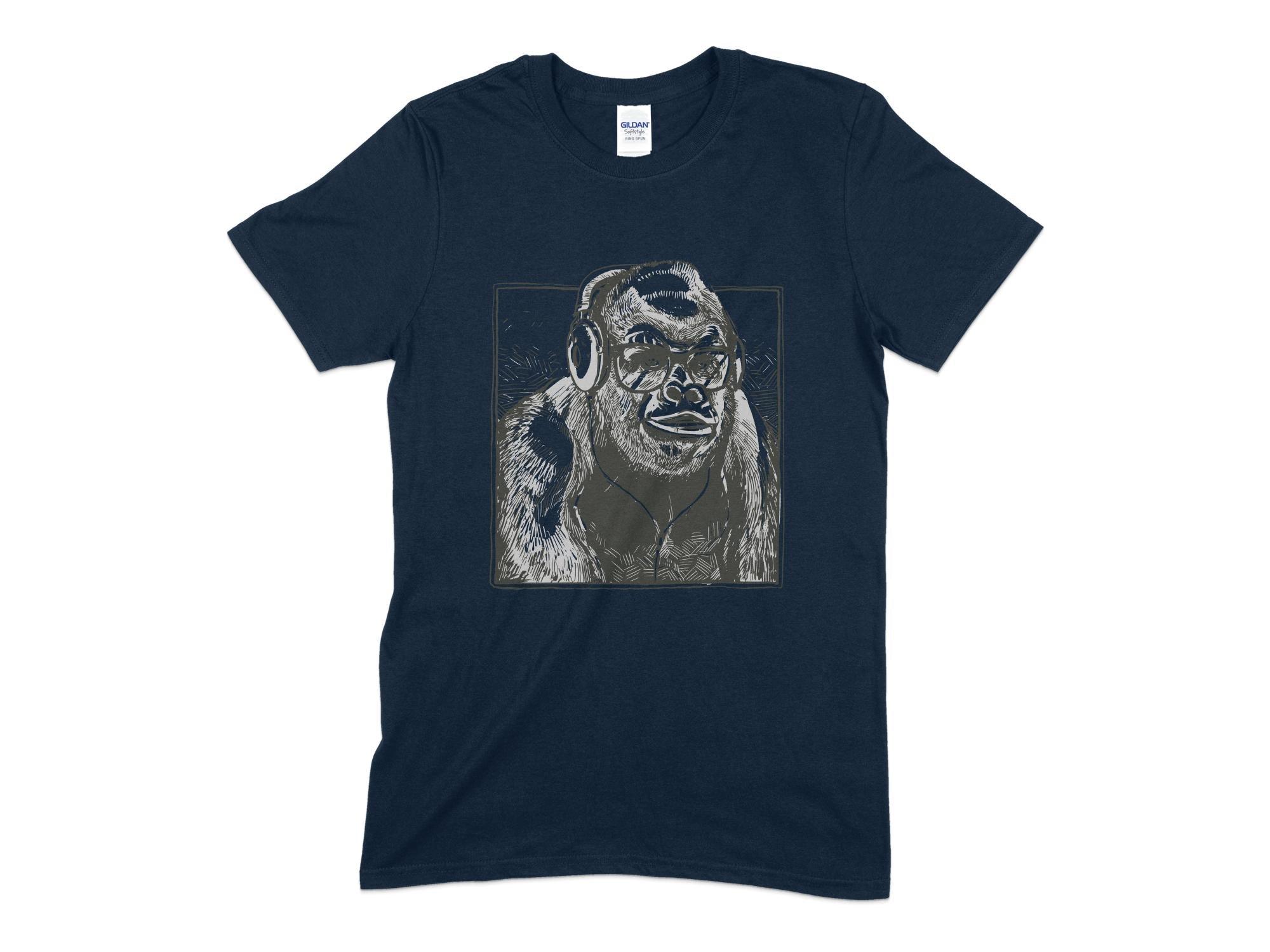 Headphones Gorilla Unisex T-Shirt-Tinted Tees